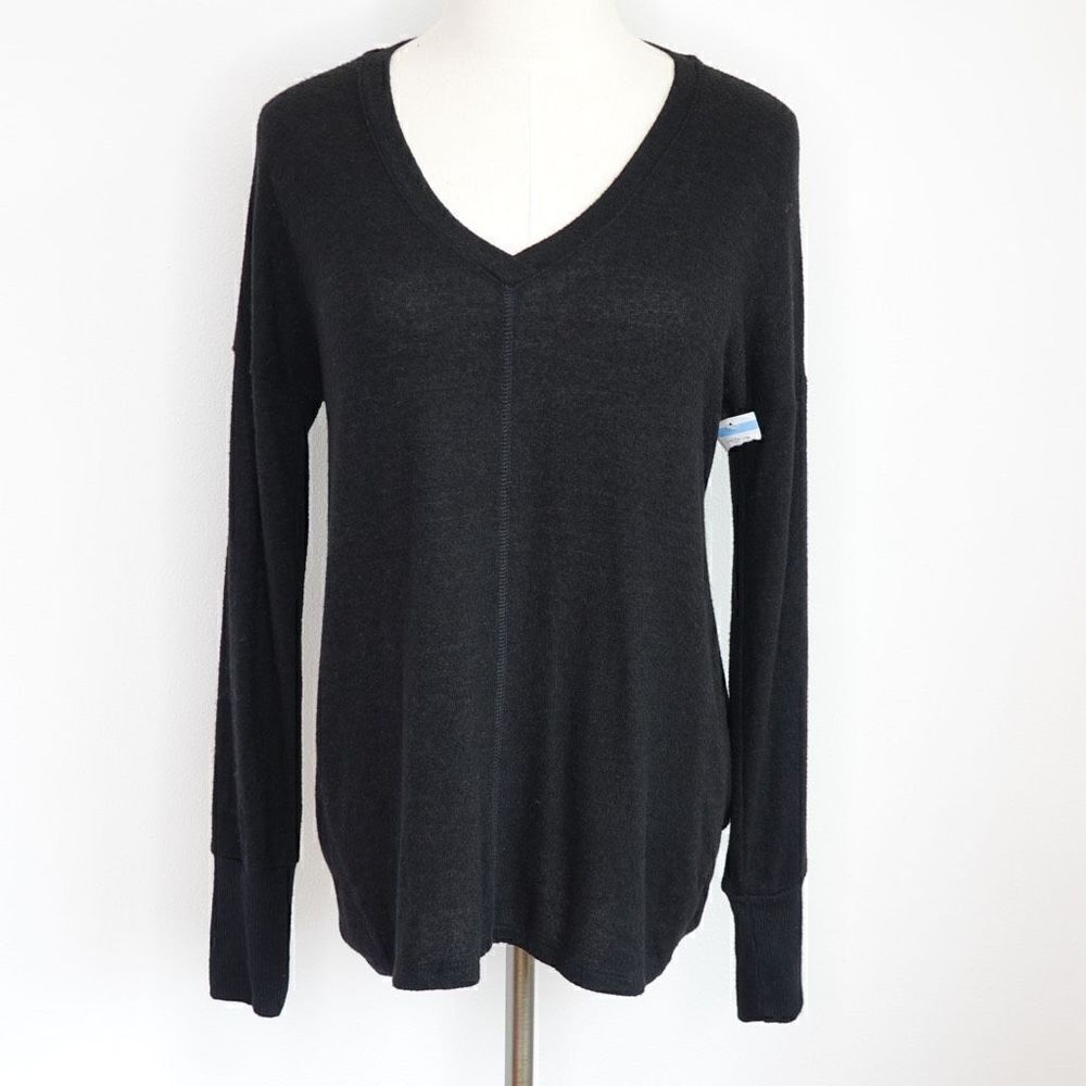 Gibson XS Rayon Blend V Neck Charcoal Sweater NWOT